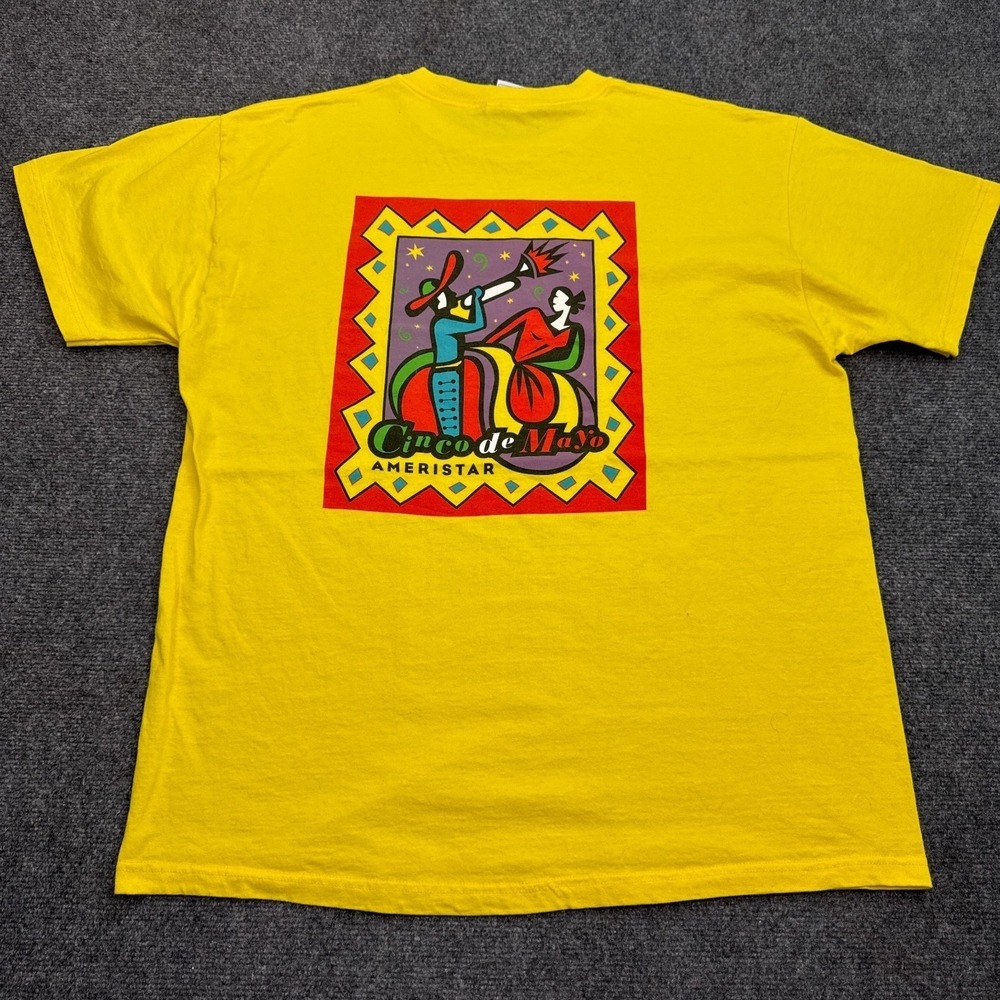 Vintage Ameristar Casino T Shirt Adult Size XL Yellow Cinco de Mayo Poker